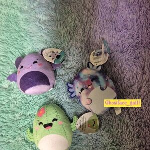 NWT 2025 Squishmallows : Maritza The Cactus, Zumirez The Bat, Halley The Axolotl